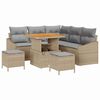 vidaXL Zestaw Sof na Ogr&oacute;d z poduszką 8 pcs Beżowy Polirattan