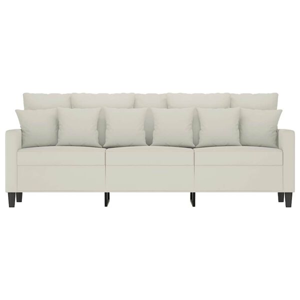 vidaXL Sofa 3-osobowa, kremowy, 180 cm, tapicerowana aksamitem