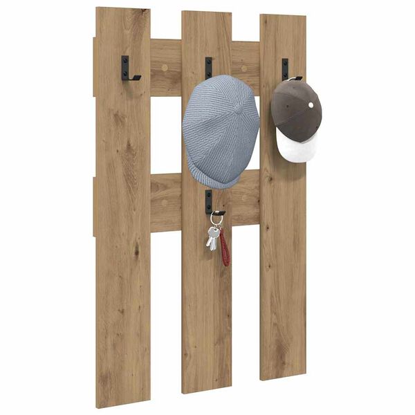 vidaXL Wieszak na płaszcze montowany na ścianie Dąb rzemieślniczy