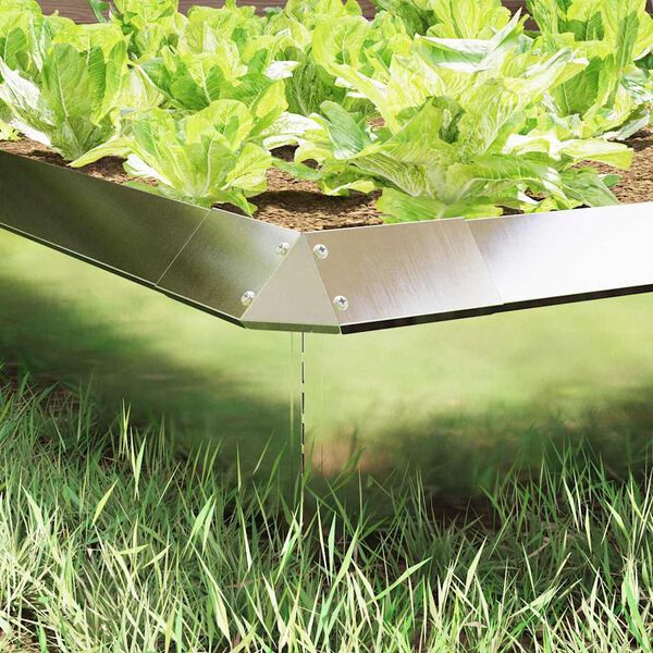 vidaXL Ogrodzenie ślimakowe 4 pcs Srebrny 13,5 x 13,5 x 25 cm