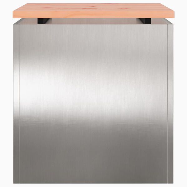 vidaXL Ławka ogrodowa Srebrny 40 x 40 x 43 cm stal nierdzewna