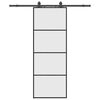 vidaXL Drzwi przesuwne z zestawem okuć czarne 76x205 cm ESG szkło