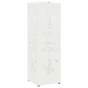 vidaXL Stojak na Parasol Deszczowy Biały 15,5 x 15,5 x 49 cm Stal