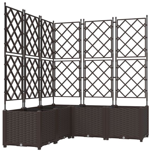 vidaXL Doniczka ogrodowa 5 pcs Brązowy 120 x 120 x 143 cm Stal