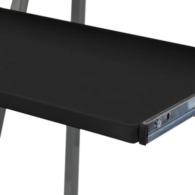 Biurko komputerowe z ruchomą półką na klawiaturę (Czarne)