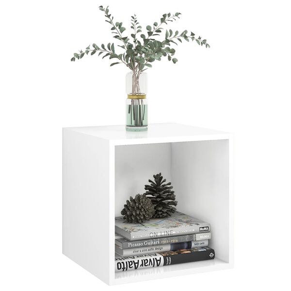 vidaXL P&oacute;łka ścienna, biała, 37x37x37 cm, materiał drewnopochodny