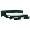 vidaXL Sofa rozsuwana z szufladami, ciemnozielona, 100x200 cm, aksamit