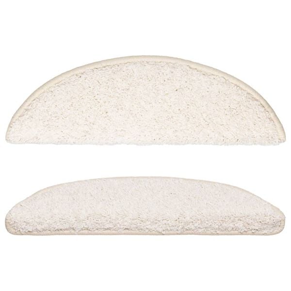 vidaXL Maty na schody 15 szt. 56x17x3 cm Białe p&oacute;łokrągłe