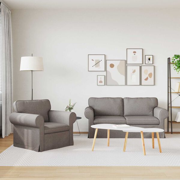 vidaXL Sofa 2 pcs Ciemnoszary 175 x 82 x 80 cm tkanina