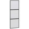 vidaXL Drzwi przesuwne z zestawem okuć czarne 76x205cm szkło hartowane
