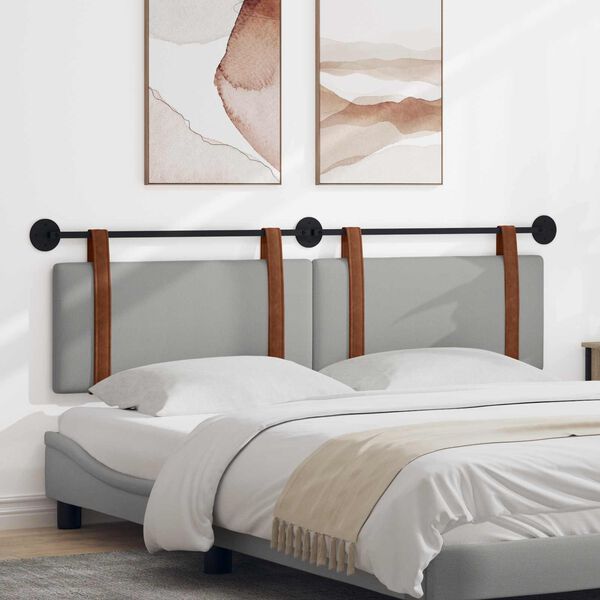 vidaXL Wisząca Głowa Gładki Szary chmur 170 x 55 x 5 cm Antyczny PU