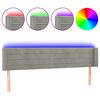 vidaXL Zagł&oacute;wek do ł&oacute;żka z LED, jasnoszary, 203x16x78/88 cm, aksamit