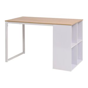 vidaXL Biurko 120 x 60 x 75 cm, kolor dębowy i biały
