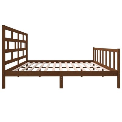vidaXL Rama łóżka, miodowa, lite drewno sosnowe, 180x200cm, Super King