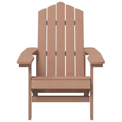 vidaXL Krzesła ogrodowe Adirondack ze stolikiem, HDPE, brązowe