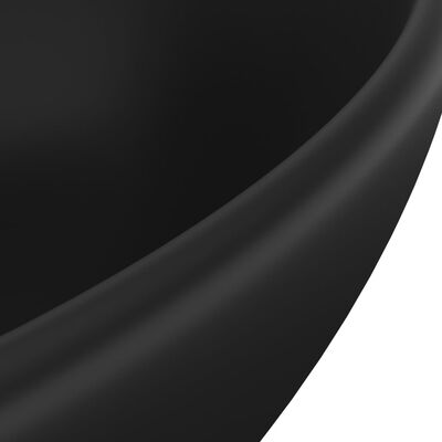 vidaXL Luksusowa, owalna umywalka, matowa czerń, 40x33 cm, ceramiczna