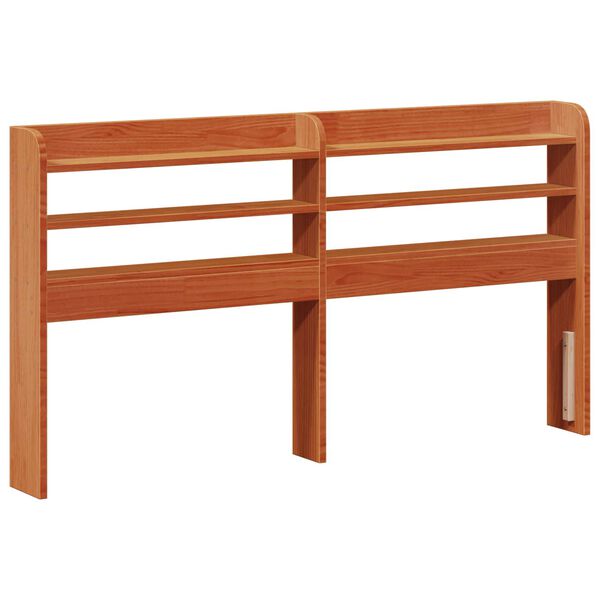 vidaXL Ramka ł&oacute;żka Z zagł&oacute;wkiem 2 pcs Woskowy Brąz Lite drewno sosnowe