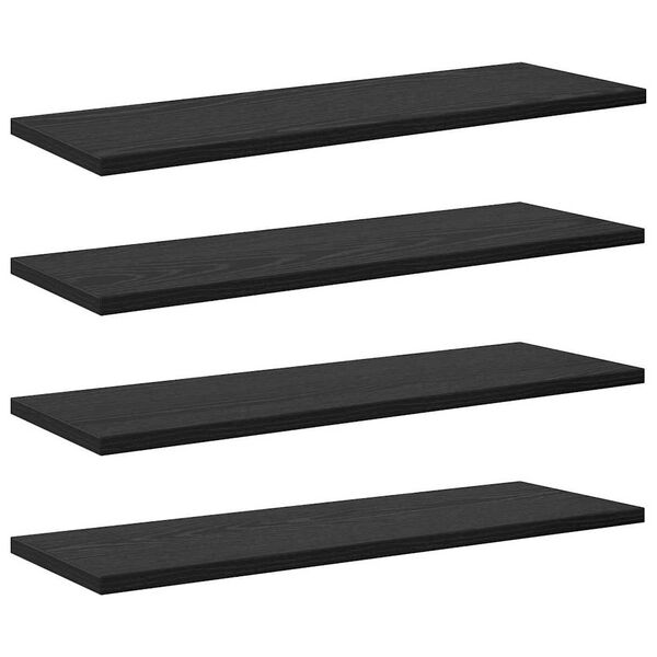 vidaXL P&oacute;łka na książki 4 pcs Czarny 60 x 20 x 1,5 cm