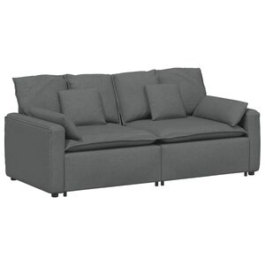vidaXL Sofa modułowa z poduszkami ciemnoszara
