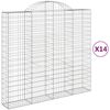 vidaXL Kosze gabionowe, 14 szt, 200x50x180/200cm, galwanizowane żelazo