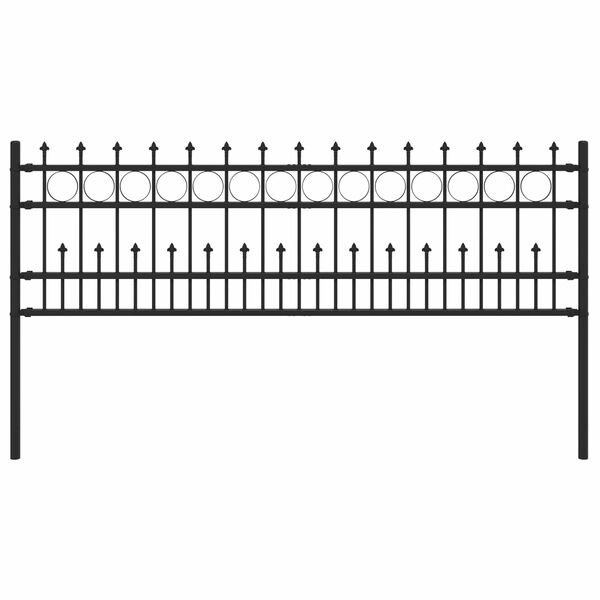vidaXL Ogrodzenie z pierścieniem Spike Czarny 200 x 130 cm