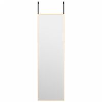 vidaXL Lustro na drzwi, złote, 30x100 cm, szkło i aluminium