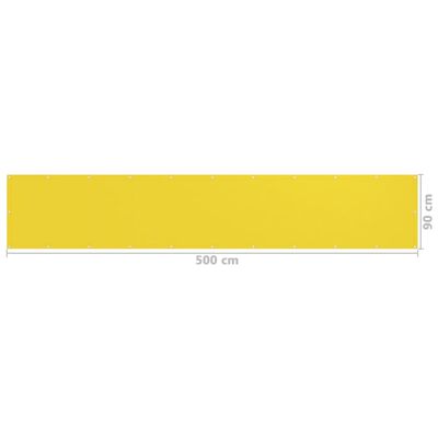 vidaXL Parawan balkonowy, żółty, 90x500 cm, HDPE