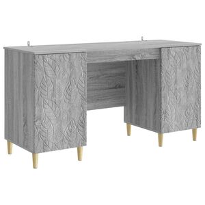 vidaXL Biurko Szary Sonoma 142,5 x 50 x 75 cm Drewno inżynieryjne