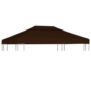vidaXL 2-poziomowe zadaszenie do altany, 310 g/m&sup2;, 4x3 m, brązowe