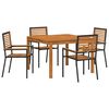 vidaXL Zestaw do jadalni w ogrodzie 5 pcs Czarny Lite Drewno Akacji
