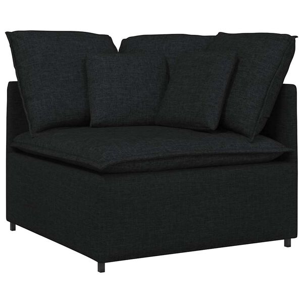 vidaXL Sofa modułowa z poduszkami Tkanina Czarna