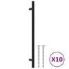 vidaXL Uchwyty do szafek, 10 szt., czarne, 224 mm, stal nierdzewna