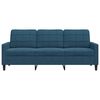 vidaXL Sofa 3-osobowa, niebieski, 180 cm, tapicerowana aksamitem
