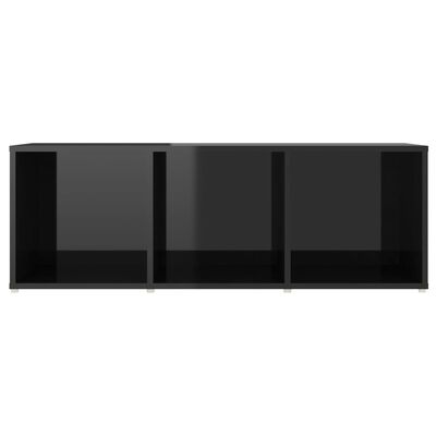 vidaXL Szafka pod TV, czarna na wysoki połysk, 107x35x37 cm, płyta