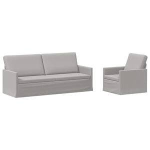 vidaXL Zestaw Sof 2 pcs Szary chmur tkanina