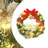 vidaXL Wieniec świąteczny z 15 lampkami LED, zielony, 30 cm
