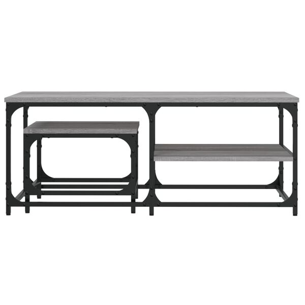 vidaXL Stoliki wsuwane pod siebie, 2 szt., szary dąb sonoma