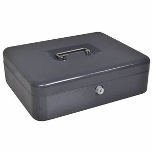 vidaXL Skrzynka na got&oacute;wkę Z blokadą ciemno szary 30 x 24 x 9 cm Stal