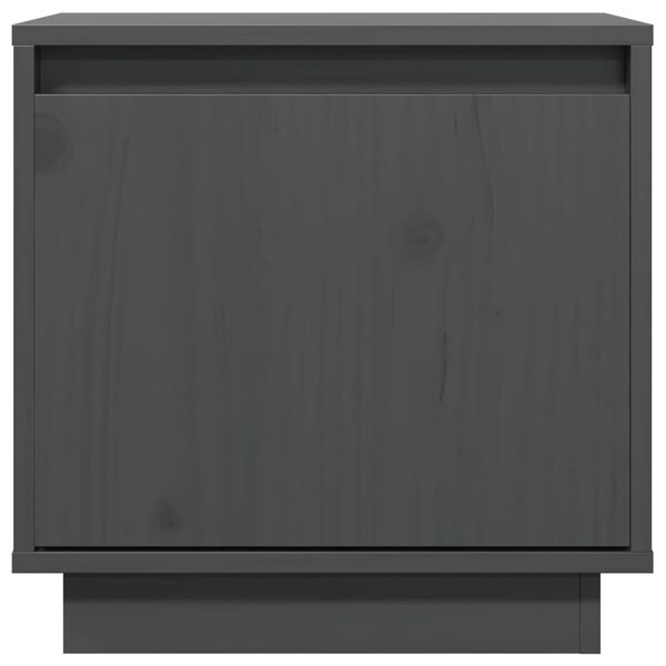 vidaXL Szafka nocna, szara, 40x30x40 cm, lite drewno sosnowe