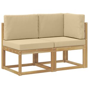 vidaXL Modułowa sofa na zewnątrz 2 Sztuka Biały Lite Drewno Akacji