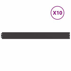 vidaXL Obrzeża trawnikowe 10 szt. Czarne Stal walcowana na zimno