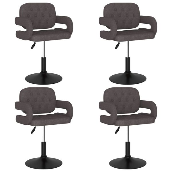 vidaXL Obrotowe krzesła stołowe, 4 szt., kolor taupe, obite tkaniną