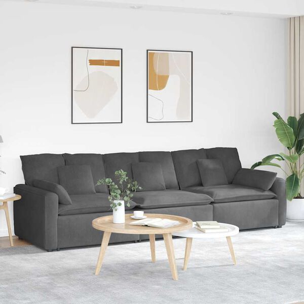 vidaXL Sofa modułowa z poduszkami ciemnoszara
