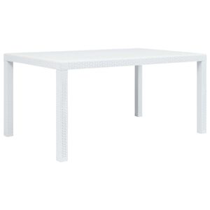 vidaXL St&oacute;ł ogrodowy, 150x90x72 cm, plastikowy, biały