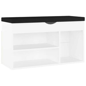 vidaXL Ławka na buty z poduszką, biała, 80x30x47 cm