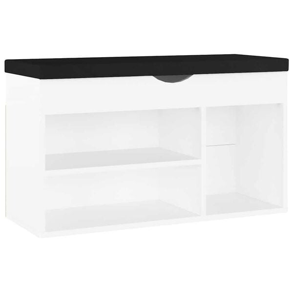 vidaXL Ławka na buty z poduszką, biała, 80x30x47 cm