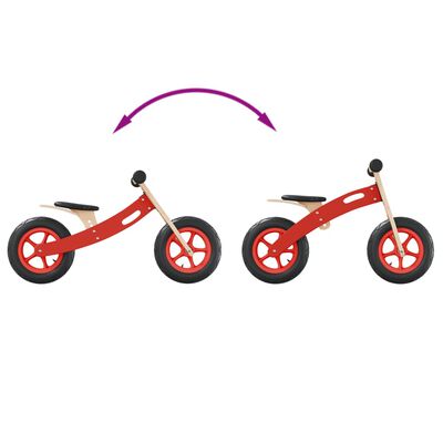 vidaXL Rowerek biegowy dla dzieci, opony pneumatyczne, czerwony