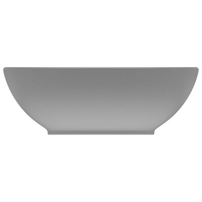 vidaXL Luksusowa, owalna umywalka, jasnoszara matowa, 40x33 cm