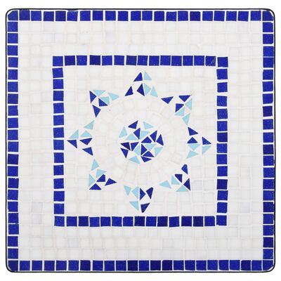 vidaXL Mozaikowy stolik bistro, niebiesko-biały, 60 cm, ceramiczny