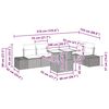 vidaXL Zestaw Sof na Ogród z poduszką 7 pcs Czarny polirattan